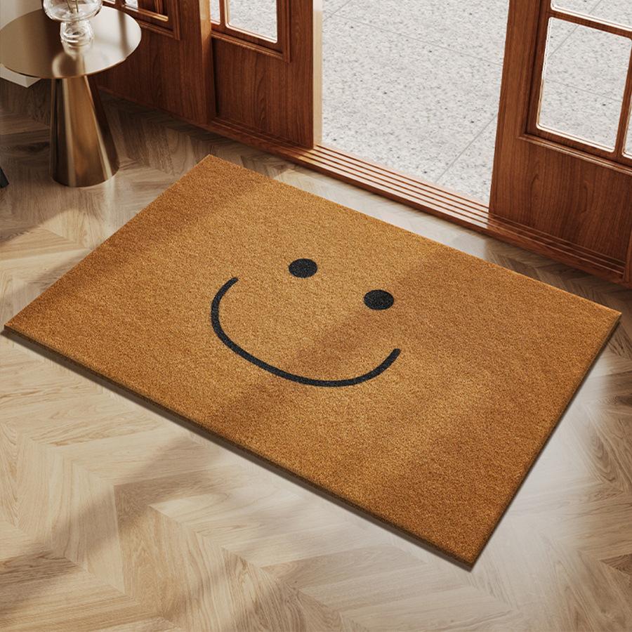 Imitation Coconut Palm Entrance Carpet Brown Flannel Floor Mat Entrance Hall Non Slip Door Rug Entrance Door Carpet 40x60cm