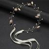 Gold Flower & Leaf Hair Band Alloy Floral Bridal Hair Accessories for Bridesmaid Wedding Party Balls
