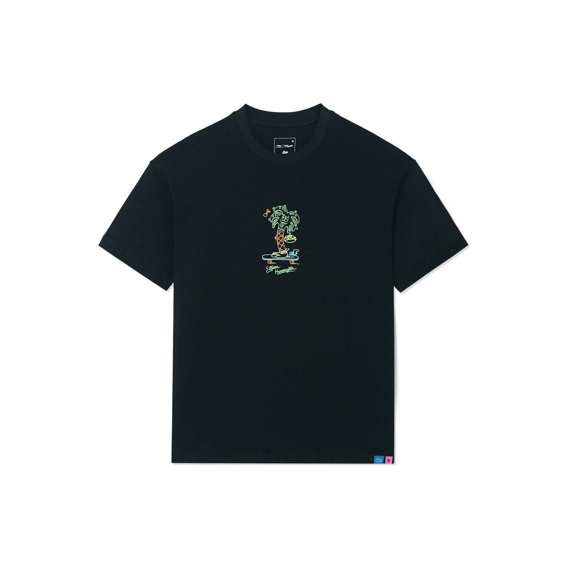 Li Ning x Steven Harrington T Shirt Unisex Black AHSSC49-1 M