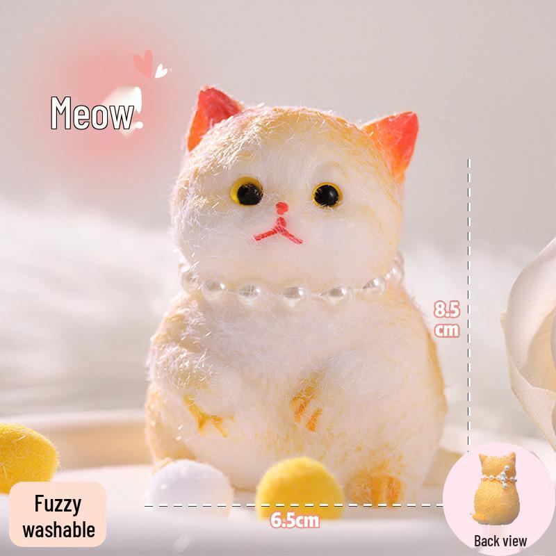 Plüsch-Stoffpuppe Katze Stressspielzeug - Realistische Katzen-Ornament für Büro-Entspannung