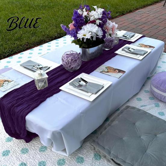 Tulle Table Runner Decor Rustic Tablecloth for Gauze Fabric Wrinkle Boho Wedding Party Delicate Elegant