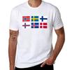 Scandinavian Flags TShirt Basic Daily Outfit Short Sleeve Tee TShirt