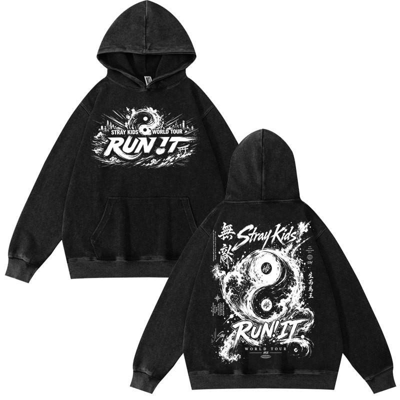 2026 Stray Kids World Tour Run It Skz Hoodie Sweatshirt Teens