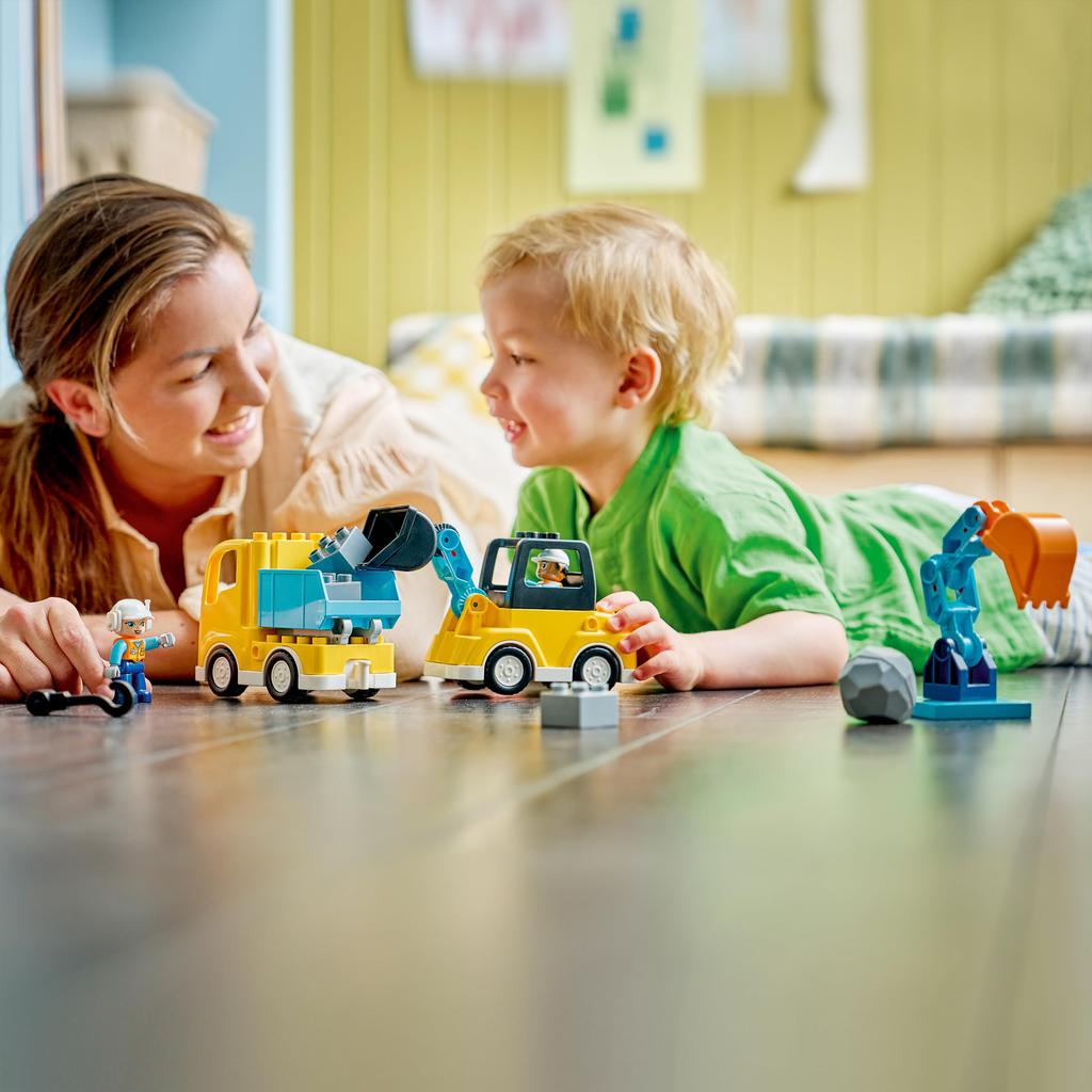 LEGO DUPLO Construction Site 3-in-1 Crane Truck Toy Building Blocks Educational Play Toddler Vehicle for Kids 1.5 2 4 Years Old Boys and Girls