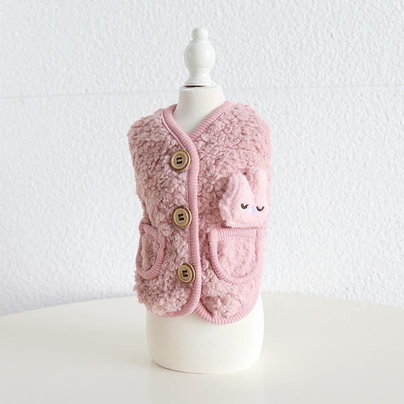 Cartoon Animal Velvet Vest Autumn and Winter Teddy Cat Clothing Pet Clothing Dog Clothing Dog Accessories Designer Dog Clothes