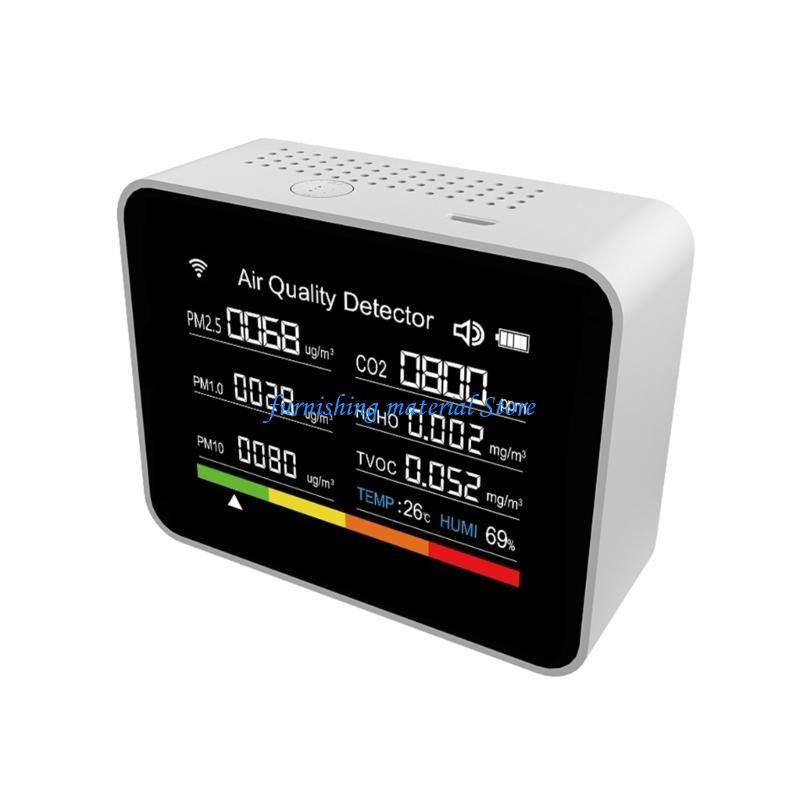 Y5GD 13 in 1 Temperature and Humidity Monitors Multifunction Air Qualitys Monitors TVOC HCHO Tester with PM2.5 PM1.0 PM10 CO2