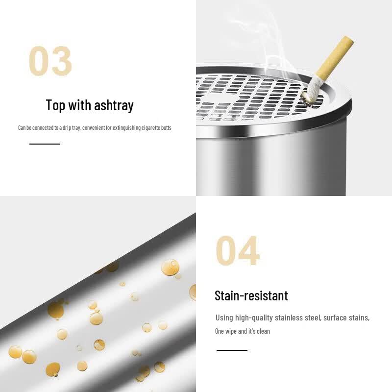 Stainless Steel Outdoor Ashtray Trash Can