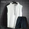 New Fashion Zipper Cardigan Sweater Mens Sleeveless Hooded Vest Jacket Plus Size S-4XL Streetwear Vest Hoodies