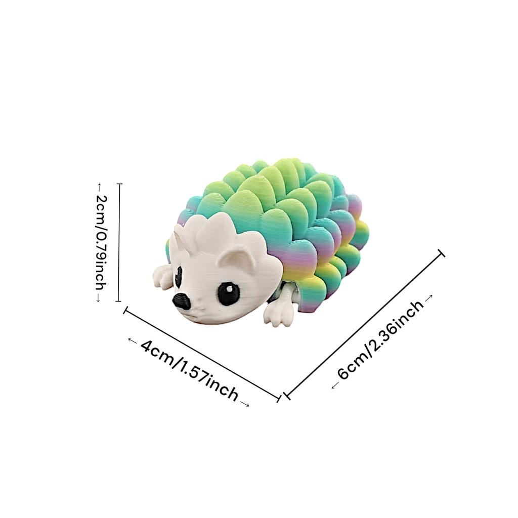 Model Păpușă Animal Arici Imprimat 3D Articulații Multiple Mobile Jucărie Senzorială Relief Amuzant Ornamente pentru Casă Birou Jucării Copii Cadou Curcubeu