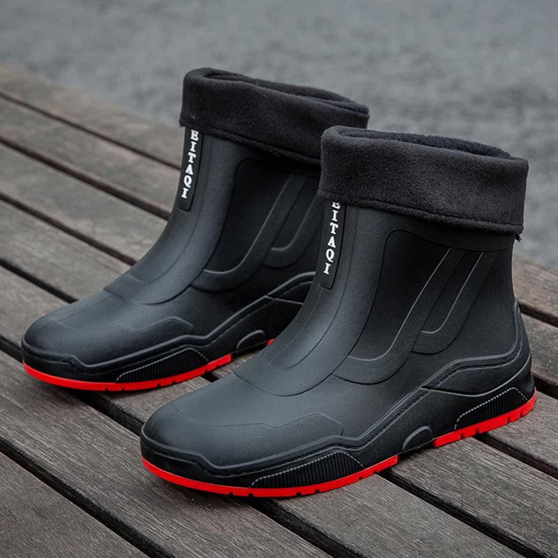 Fashion waterproof shoes rain shoes women's new couple outdoor non-slip rain boots student short water boots rubber shoes