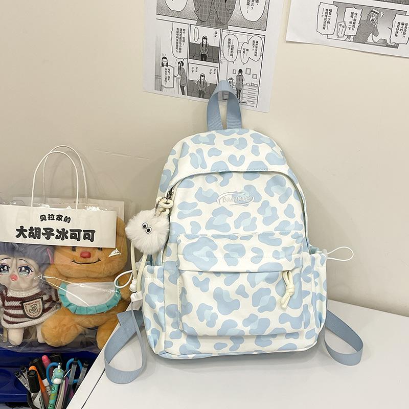 High School Students' Schoolbags Women's New Fashion Leopard Print Large Capacity Backpack Trend Joker Travel Backpack.