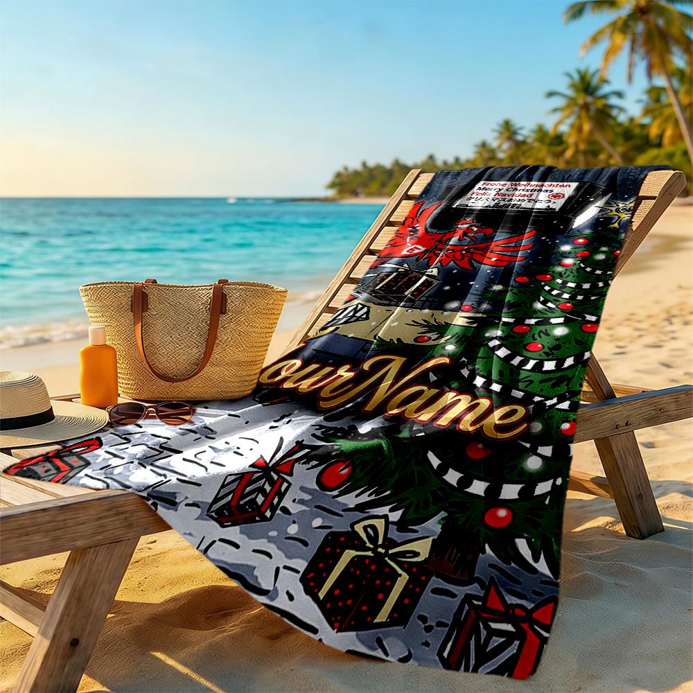Eintracht Frankfurt Personalized Text Beach Towel Quickdry Soft Microfiber Perfect For Traveling Yoga Camping And Swimming