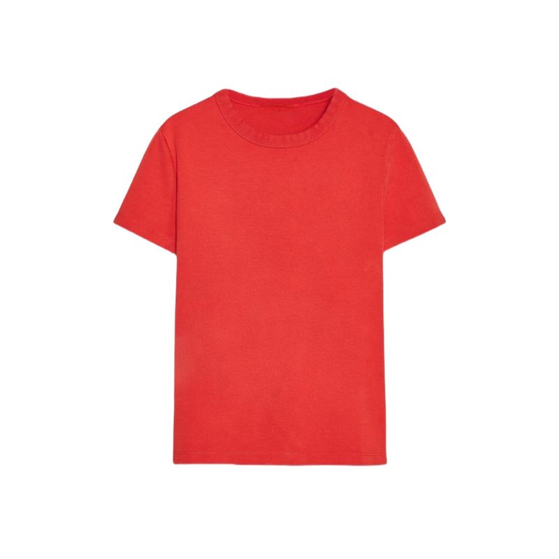 and Summer Women's Clothing French Simplicity Style Straight-leg Multi-Color Selection Double-Sided Cloth Silm Short Sleeve round Neck T-shirt 4174378