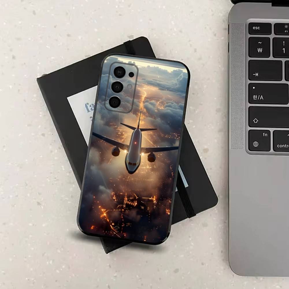 

Plane Art Airplane Case For Samsung Galaxy A73,52,71,53,32,72,41,J7,22,Note,31,8,9,Soft Black Silicone Cover SamsungA22 4G
