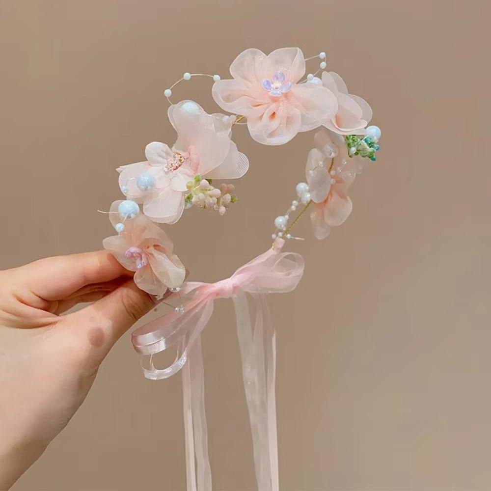 Party Headwear Artificial Flower Crown Sweet Wedding Headband New Floral Hair Hoop  Girls Gift