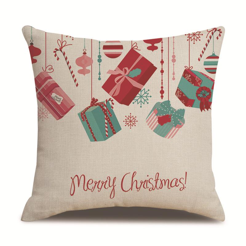 Christmas Single-sided Pillowcase Living Room Linen Car Pillowcase Sofa Pillowcase Bedside Cushion Cover