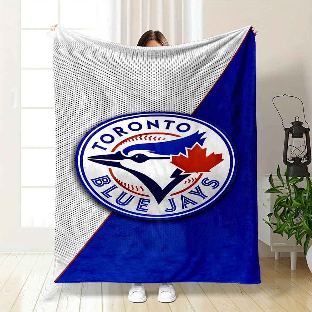 Toronto Blue Jays Logo Decke Design Gemustertes Plaid, Flanell, für alle Jahreszeiten geeignet, Heimdekoration, warm und kuschelig