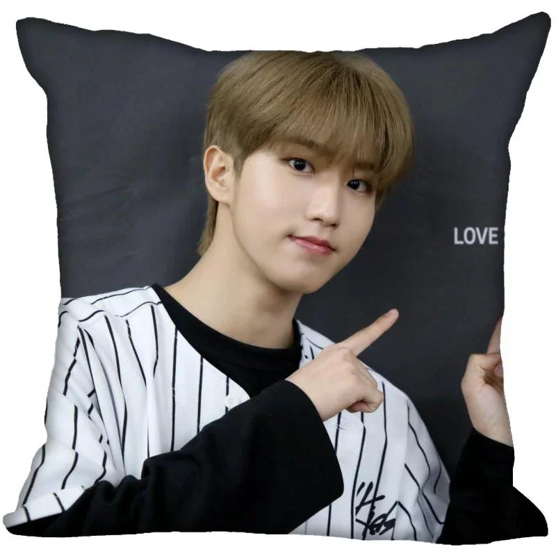 New Han Jisung KPOP Pillow Cover Bedroom Home Office Decorative Pillowcase Square Zipper Pillow Cases 45X45CM Satin Soft No Fade