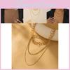 Chic Gold Three Layer Necklace For Women Fine Copper Crafted Jewelry With Asymmetrical Elements