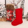 Christmas Stocking 18'' 3D with Plaid Snowflake Plush Faux Fur Cuff Christmas Decorations and Party Decorations Style 1