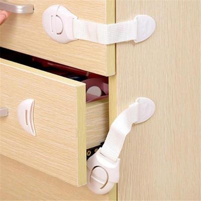 4pcs Children Safety Lock Extension Drawer Cabinet Lock Safety Lock Plastic Child Protection Lock
