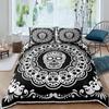 Sugar Skull Bedding Sets King Beauty Kiss Skull Duvet Cover Bed Set Bohemian Print Black Bedclothes Queen Size Bedline