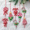 Santa Claus Christmas Lollipop Ornaments Soft Clay Christmas Hanging  Candy Cane Xmas   Gift