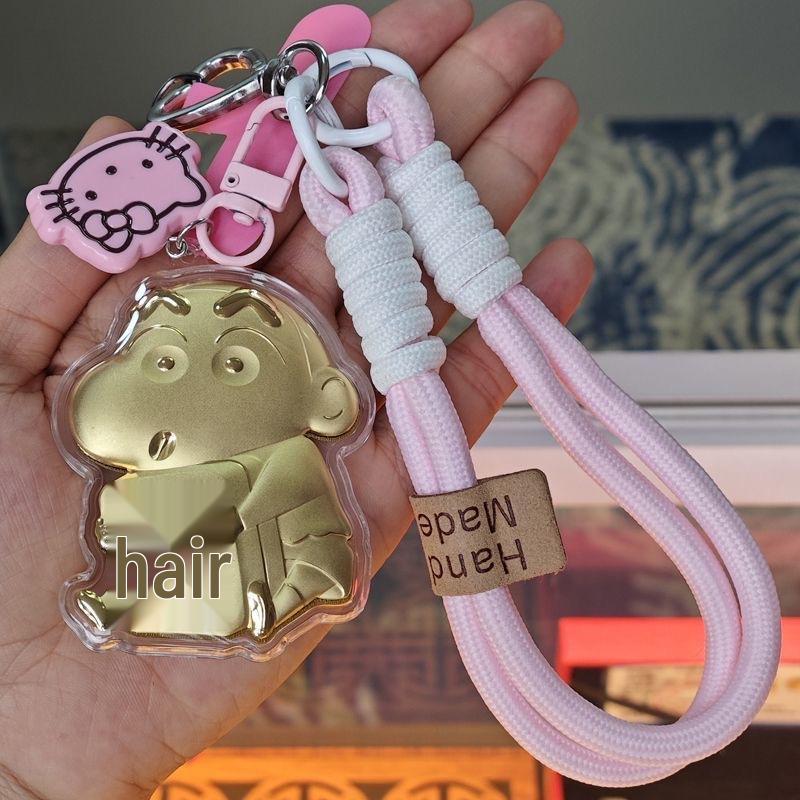 999 Pure Gold Crayon Shin-chan Cartoon Charm Pendant: Keyring & Phone Chain Accessory