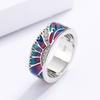 Classic Colorful Epoxy Ring Sun Shape Women's Ring Exquisite Wedding Bridal Ring Handmade Enamel Wedding Rings