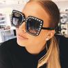 Vintage Oversized Square Sunglasses Women Luxury Crystal Rhinestone Eyewear Colorful Diamond Big Frame Sun Glasses