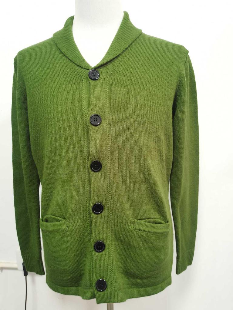 2024 Men's Autumn Color-Blocked Knitted Sweater with Lapel and Long Sleeves