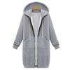 2022 herbst Winter Verdickung Casual Frauen Lange Hoodies Sweatshirt Mantel Zip Up Outer Mit Kapuze Jacke Taschen Outwear Tops
