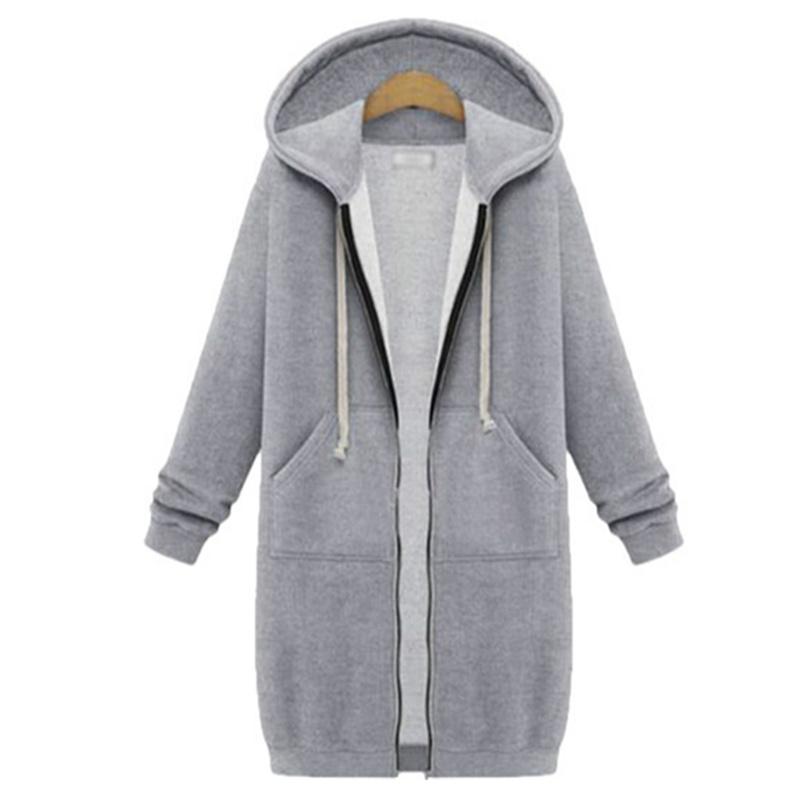2022 herbst Winter Verdickung Casual Frauen Lange Hoodies Sweatshirt Mantel Zip Up Outer Mit Kapuze Jacke Taschen Outwear Tops