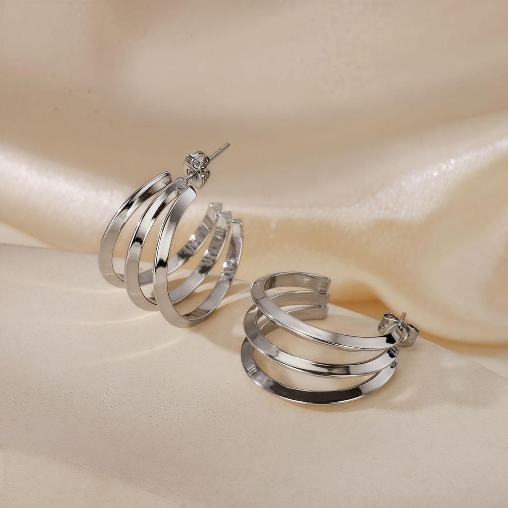 2025 Titanium Steel Twisted Braid Earrings - Light Luxury, New Style