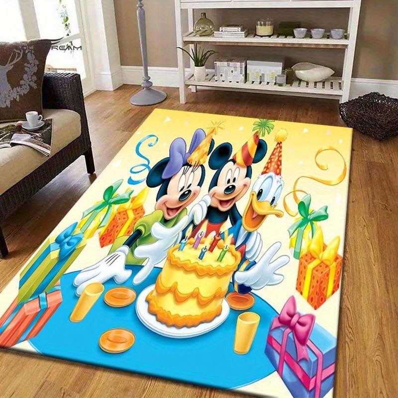 

1pc Disney Mickey Mouse Cake Pattern Area Rug Soft Flannel Floor Mat for Living Room, Bedroom, Kitchen, Sofa Coffee Table Floor Mat, Machine Washable 60cm by 90cm