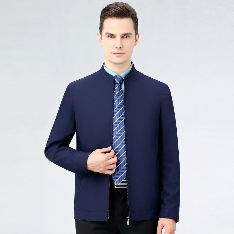 Jacket Men's Jacket Spring New Stand Collar Executive Civil Servant Thin Jacket Business Casual Dad Wear