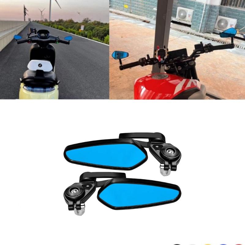 Motorcycle Rearview Mirror Wide Angle View Anti Shake Design Improved Safety For Commuting And Tourings