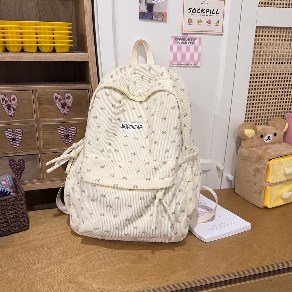Schoolbag, High Aesthetic Value, Soft Girl Bow, Girly Cuteness, Korean Fashion, Versatile Laptop Backpack for Middle and High School Students