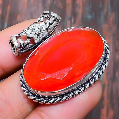 Překrásný ručně vyráběný šperkový přívěsek Rubelit Gemstone 925 Sterling Silver