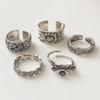 925 Sterling Silber Ringe für Damen Geometrischer Feinschmuck Fingerverstellbar Einfacher Retro Blumenring für Party Geburtstagsgeschenk