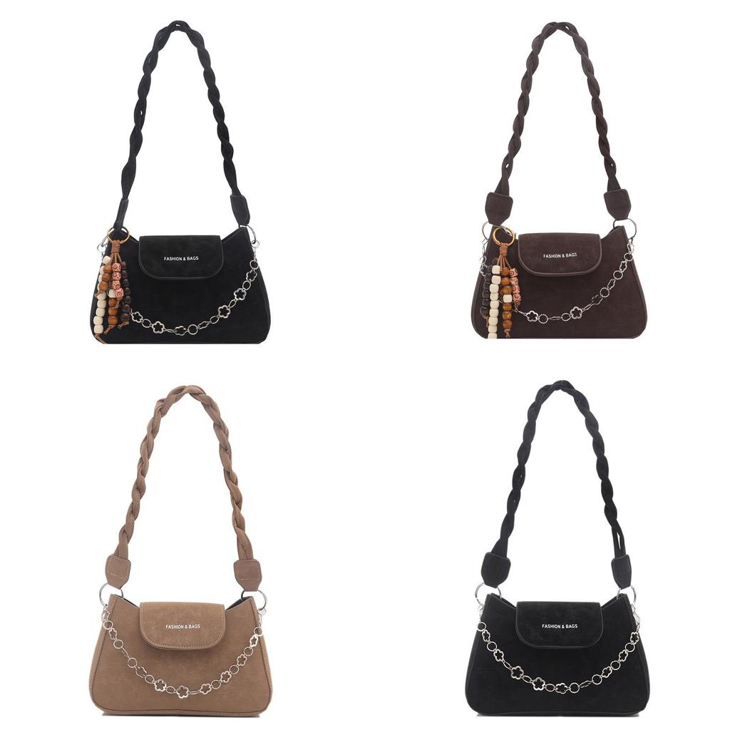 Street Style Small Chain Shoulder Bag With Magnet Closure For Daily Use