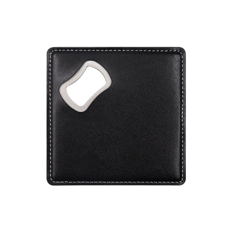 

Free Personalized Square Leather Bottle Opener Coaster Custom For Wedding Groomsmen Gift Coaster Bottle Opener Party Favor Gift чёрный
