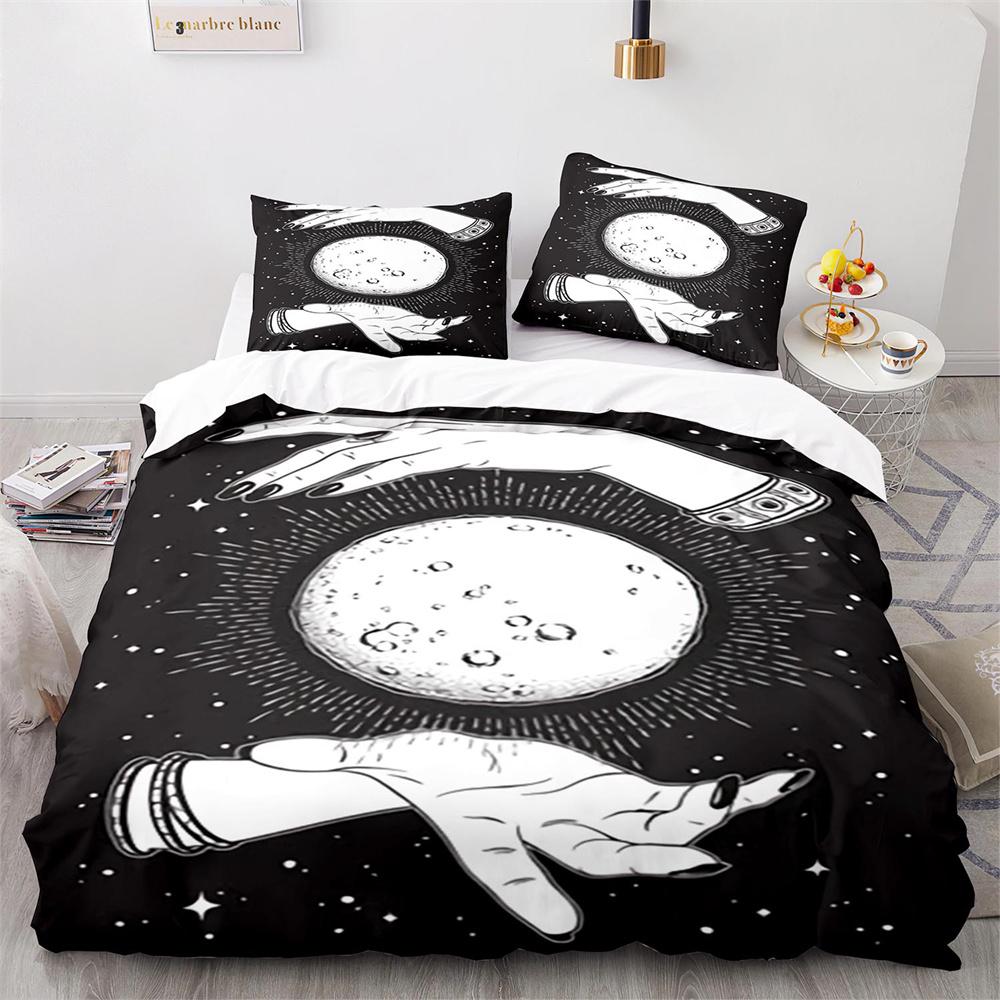 Mysterious Tarot Duvet Cover Set with Pillowcase Queen King Size Polyester Comforter Cover Fortune-Telling Element Tarot Card
