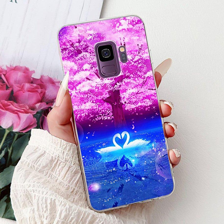 For Samsung Galaxy S9 Case SM-G960F Cover Fashion Flower Soft Slim Back Cover For Samsung S9 Plus S 9 GalaxyS9 S9+ SM-G965F Capa