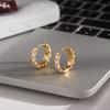 Yori Shiny Cubic Zirconia Geometric Hoop Earrings Waterproof 18K Gold PVD Plated Charms Fashion Jewelry Bijoux Femme Gift