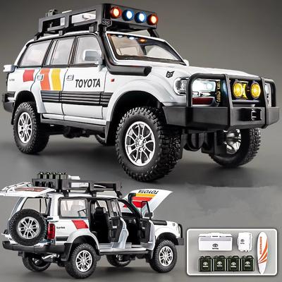 Nová 1/24 Toyota Land Cruiser LC80 model auta z litého kovu Terénní vozidla Model auta Simulace zvuku a světla Dárek pro děti