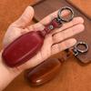 Genuine Leather Key Case for Denza D9 (2022 Model) - Men's Personalized Metal Shell Buckle