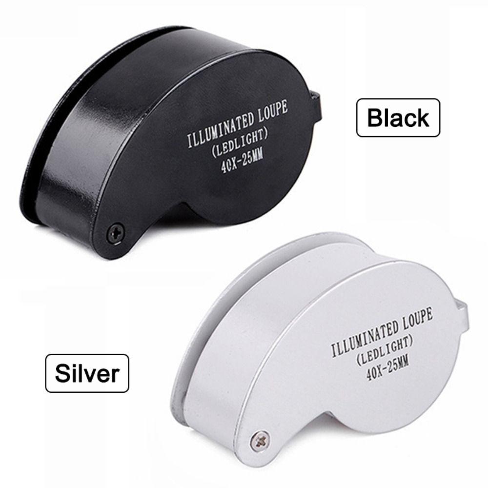 Illuminated Loupe Foldable Magnifier Folding 40X Magnifying Glass Mini   Repair Tool