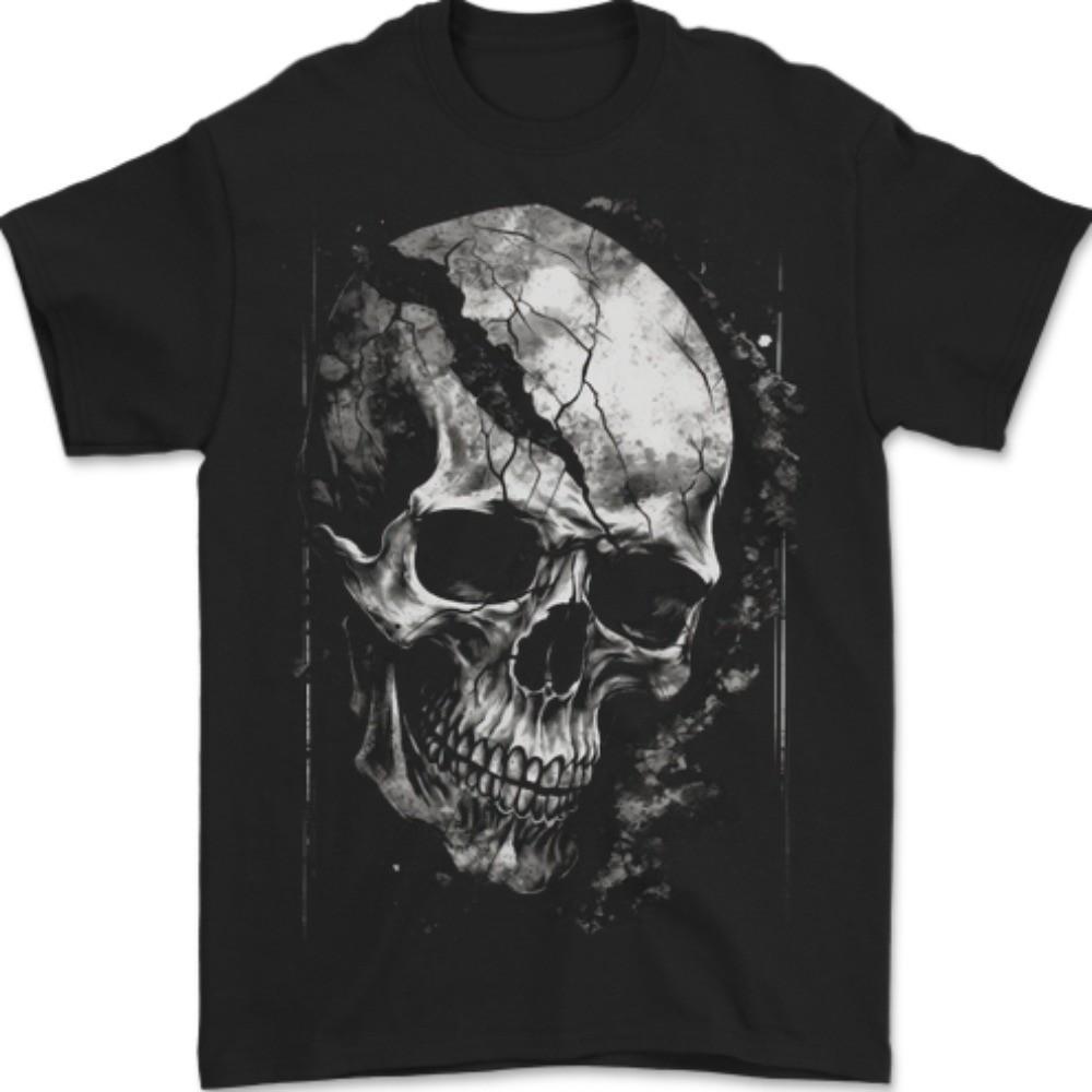 Cracked Skull Mens T-Shirt 100% Cotton 4XL