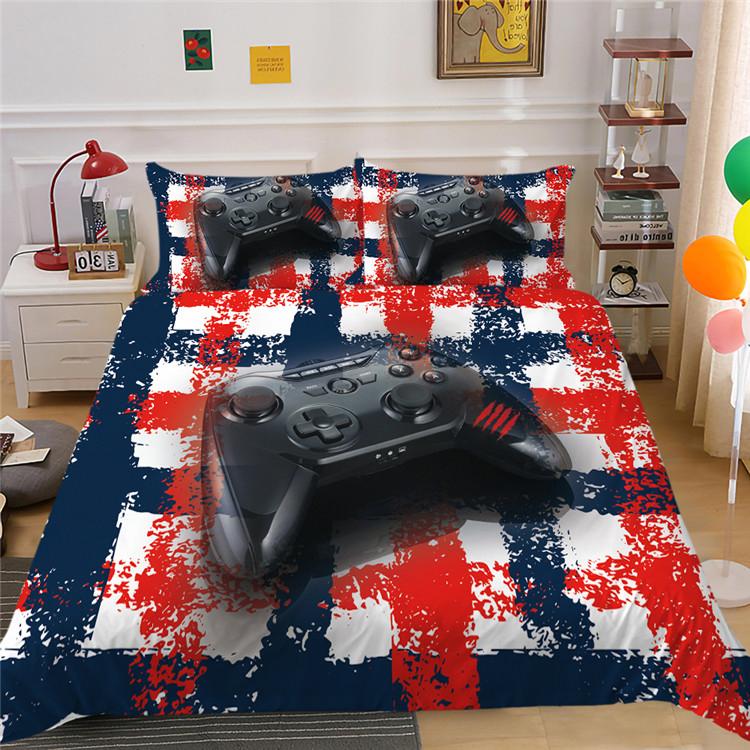 3D Player Bedding Full-size Game Machine Pattern Bedspread Set Is Suitable for Home Decoration of Boys and Men's Game Lovers' Room